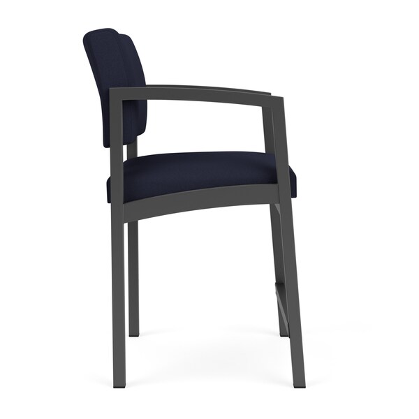 Lenox Steel Hip Chair Metal Frame, Charcoal, OH Navy Upholstery